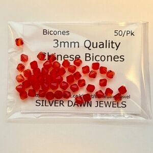 As Low As $2 Light Siam Quality Chinese Crystal Bicone Beads 3mm (50)